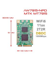 WiFi 6 Mediatek MT7915 2T2R Dual Band Concurrent DBDC miniPCIe module IEEE 802.11ax 2.4G / 5GHz AW7915-NPD 524wifi